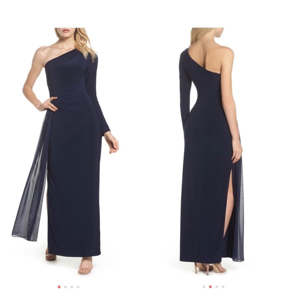 Vince Camuto Dresses & Skirts - Vince Camuto Navy One-shoulder Gown Formal Dress
